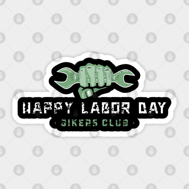 happy labor day bikers club, labor day holiday, labor day 2020, labor day for real american workers, labor day party, Sticker by BaronBoutiquesStore